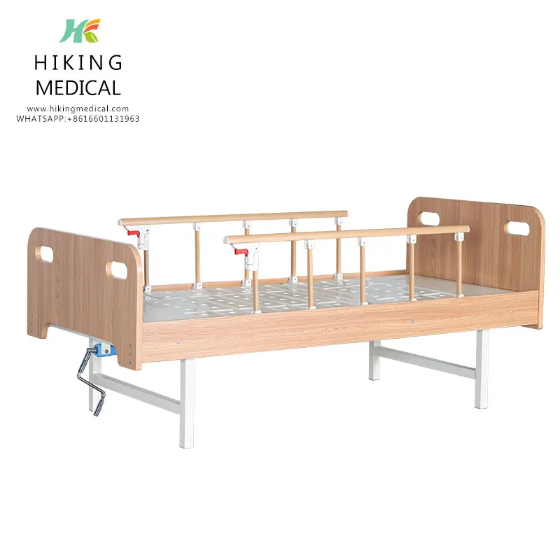 Wooden Manual Home-care Bed Hospital Nursing Bed For Elderly With Two Functions For Medical Equipment