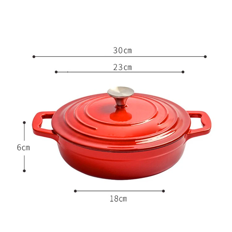 Factory Stock 2L Cookware Cast Iron Kitchenware Non Stick Enameled Dutch Oven