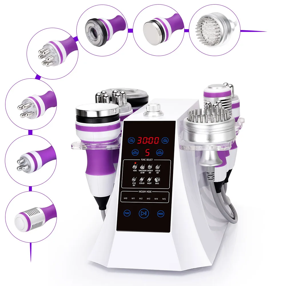 40K Cavisation Vacuum 3D RF Photon Micro Current Face & Body Slimming 7 in 1 Cavisation Machine