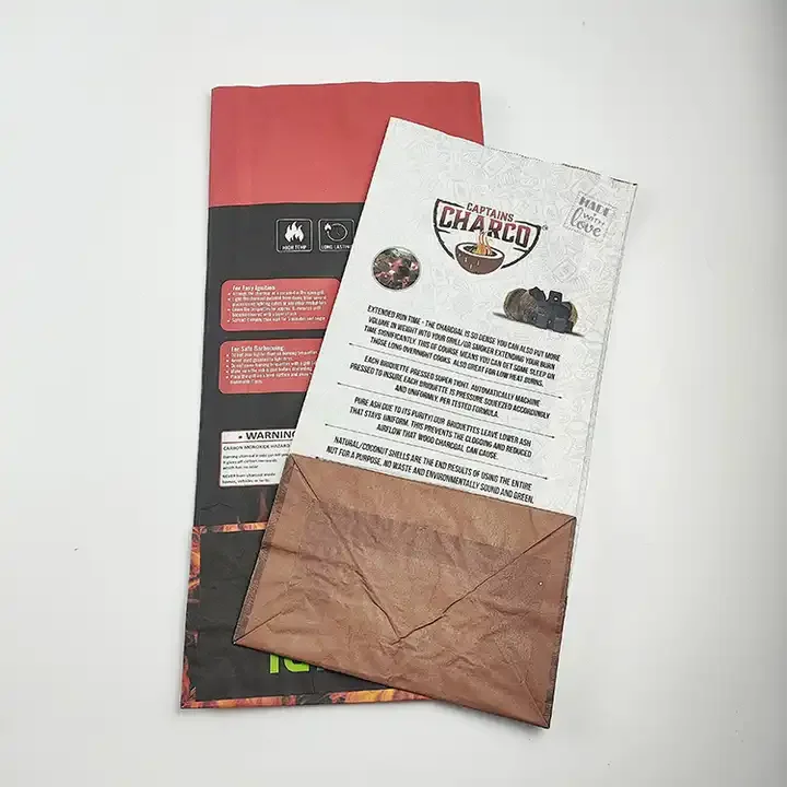 Outstanding Brown White Kraft Paper Bag Mix Colour Coal Lumps Briquette Packing Sacks For Wholesale Bag