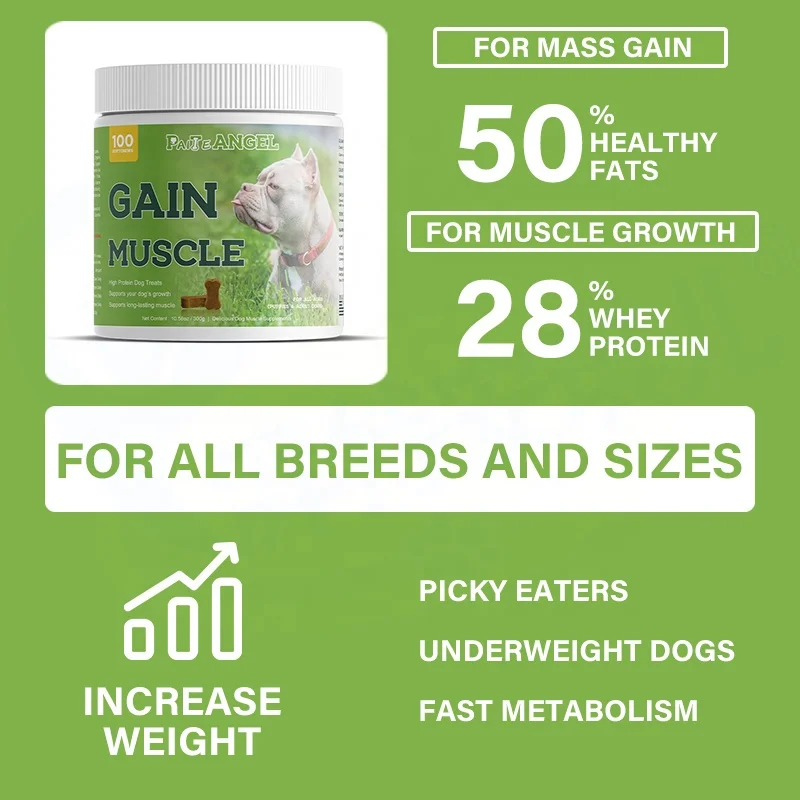 Pet Bully Development Muscle Gain Supplement High Protein Strengthens Immune Nutritional Muscle Dog Supplements
