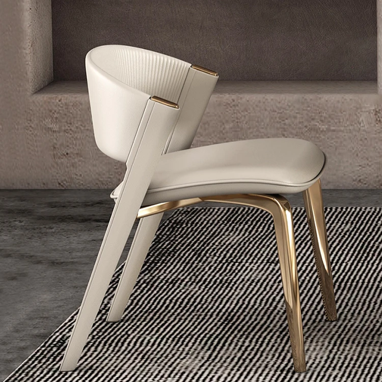 Modern hotel luxury dinning room chair set for furniture Metal stainless steel tufted Fabric restaurant dining chair