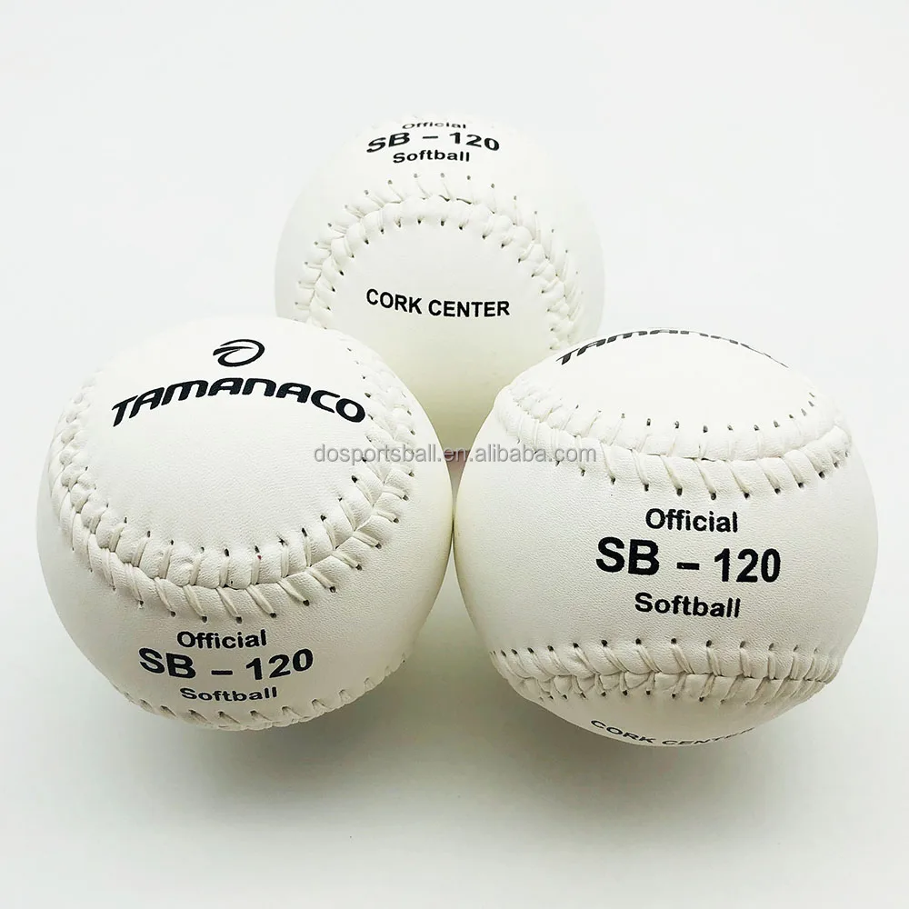 white composite Split leather Tamanaco SB-120 with cork core softball pelota de softball