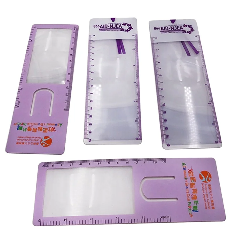 Bookmark with ruler magnifying glass custom advertising promotion bookmark magnifier