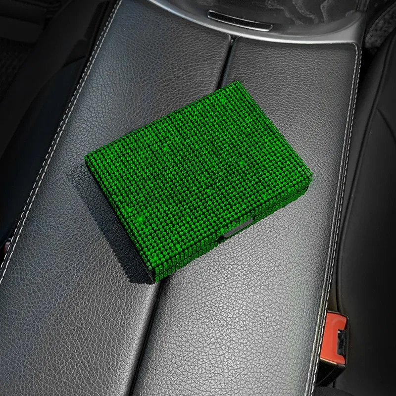 Metal Pu Leather Crystal Diamond Bling Rhinestone Credit Card Organizer Business Name Card Holder Case Pocket