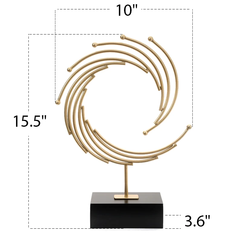 Mayco Tabletop Decorations Centerpiece Decorative Bands Gold Iron Metal Sculpture Modern Home Decor Accents