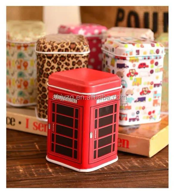 Small square pepper tin box storage spice tin can container