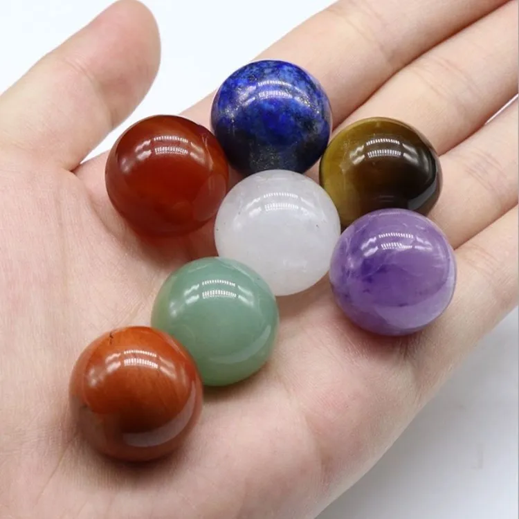 Amazon Hot Selling Seven Chakra Tumbled Stone Reiki Set Natural Polished Healing Gravel Crystal Meditation Palm Stones For Gift