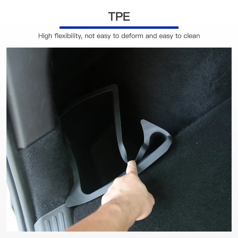 Оптовая продажа, бокс для хранения автомобиля Tesla Model Y, сделанный в Шанхае, боковой ящик для хранения в багажнике автомобиля, флокирующая подкладка, разделительный ящик