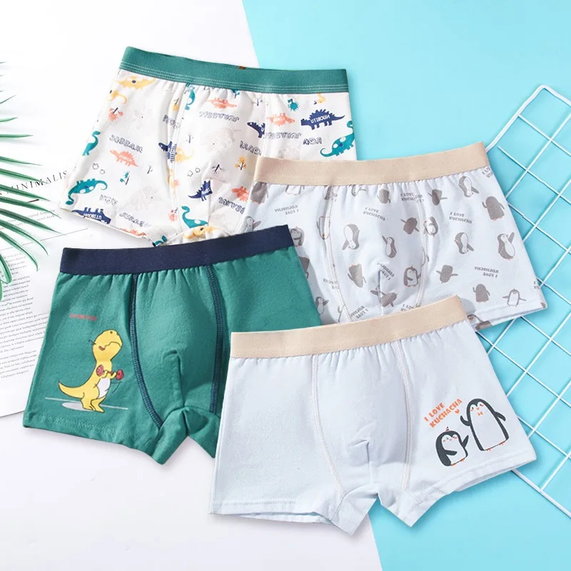 high quality custom printed breathable Manufacturer Teen Print cartoon Shorts Brief Kids boys cotton boxers underwear