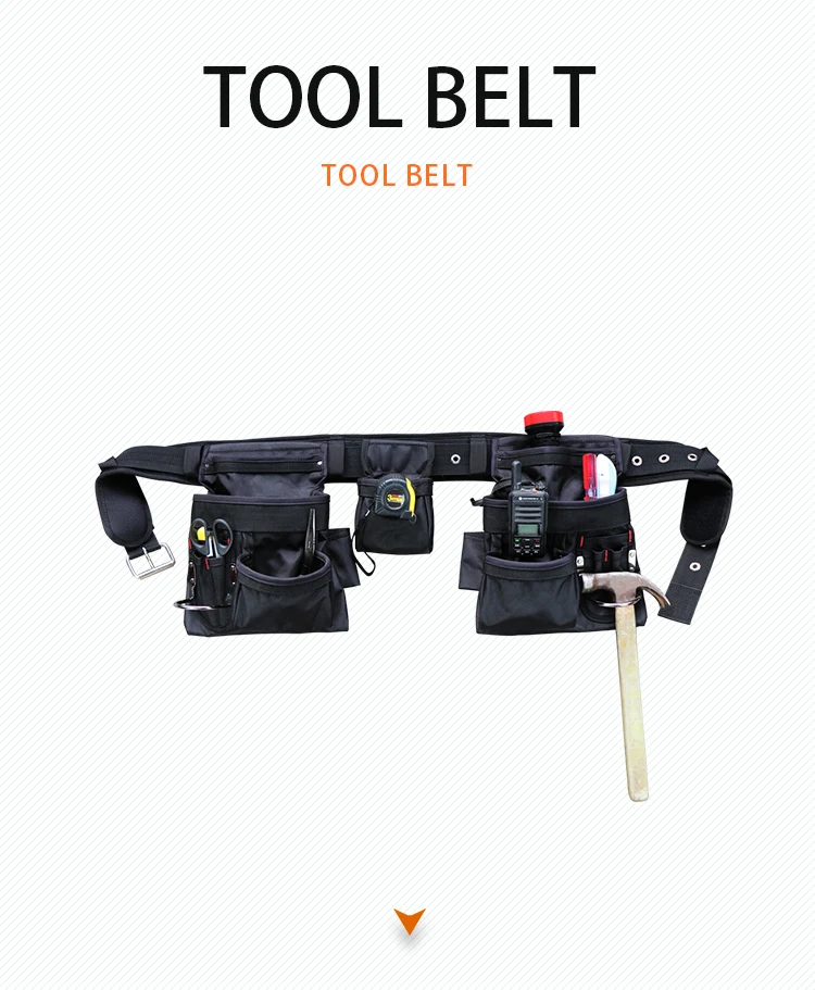 VUINO durable 11 pocket Heavy duty industrial bricklayer carpenter tool pouches bags belt