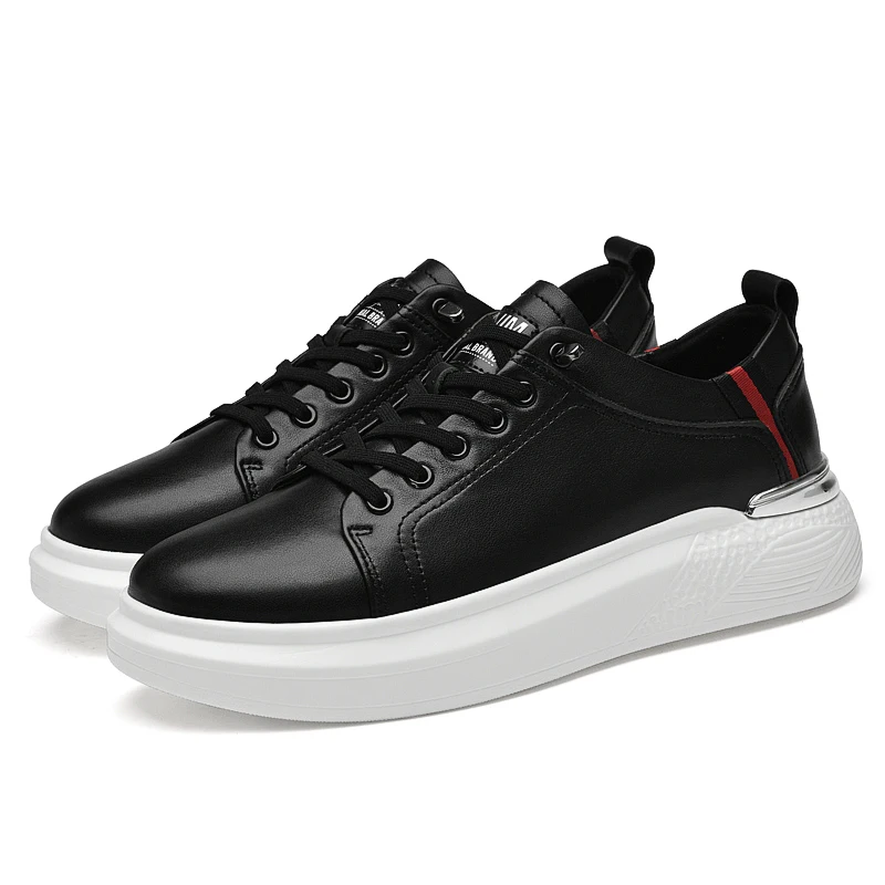 men casual shoes brand genuine leather heighten elevator shoes for men height increasing board shoe 37-44