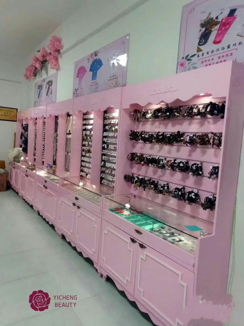 Yicheng Beauty World Best Selling Department Store High End Perfume Eyelash Foundation Cosmetics Display Rack Cheap Price