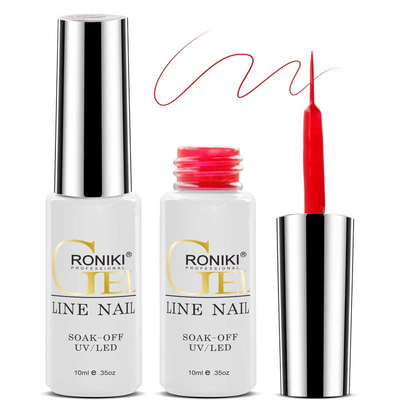 RONIKI 10ml Nail Art Line Polish Gel kit set 12 Colors UV/LED Paint Nails Drawing Polish DIY Painting Varnish Liner Gel