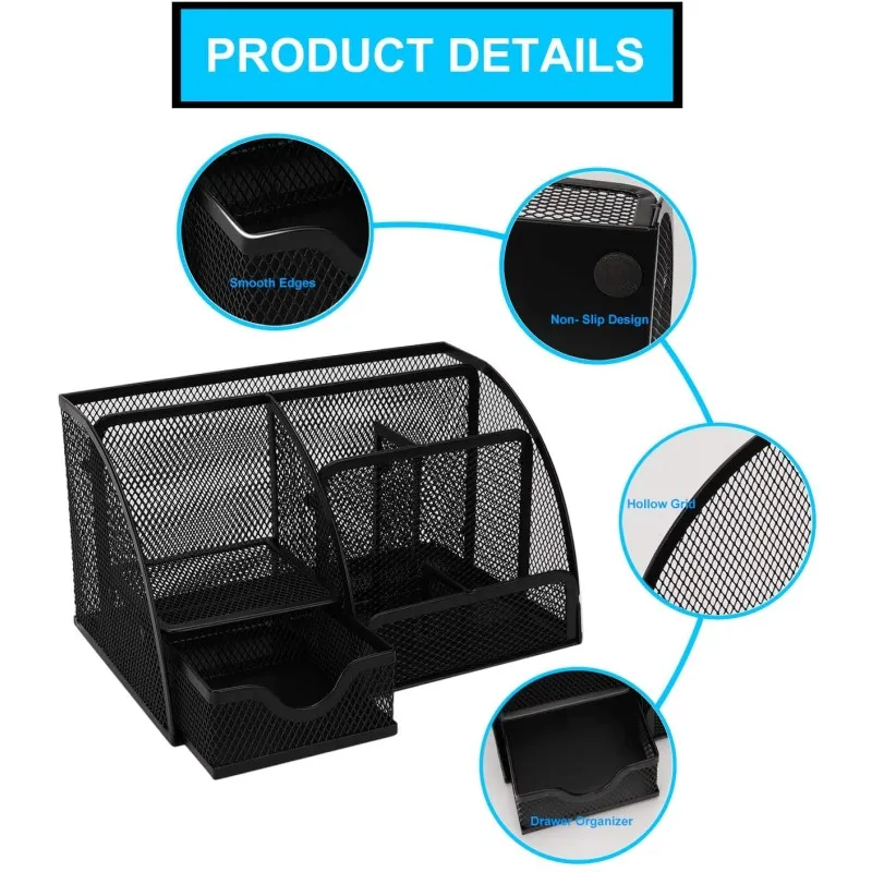 Best Hot Sale Cheapest 6 Compartments Drawer  Office Desk Organizer The Mesh Collection desk organizer