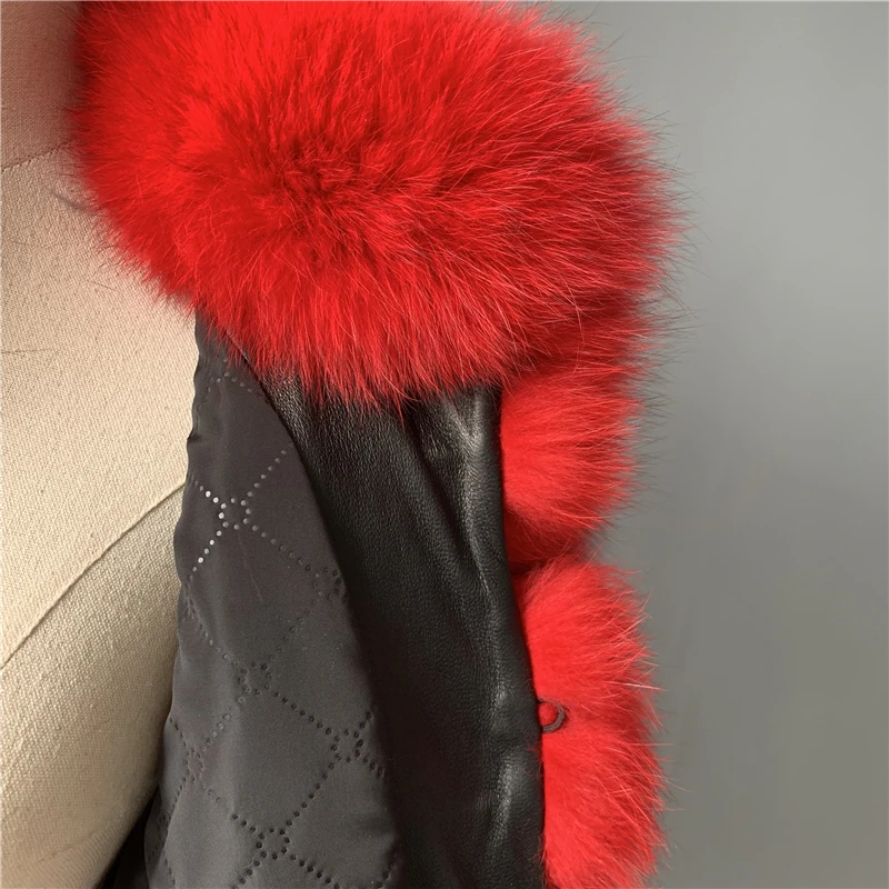 Custom Color and Size Genuine Fox Fur Jackets Sex Women Fur Jacket Coat / Real Dyed Red Fox Fur Coat Women