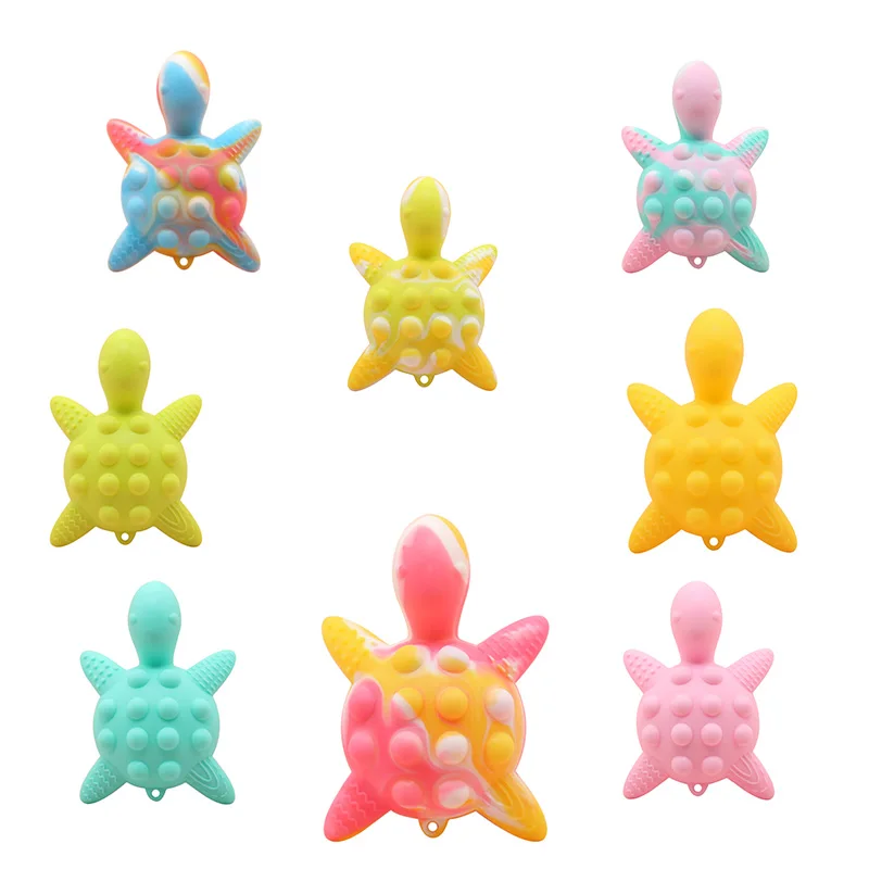 2021 hot sale toddler non toxic floating kids tub led organizer animal rubber turtle silicone baby bath toy for baby teether toy