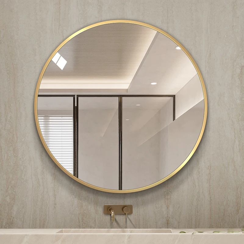 Wholesale Home Decor mirror aluminium alloy Gold Round mirror  Metal Frame mirrors decor wall