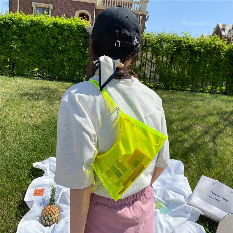 Customized Logo Bags Waterproof Clear PVC Jelly Beach shoulder Bag For Women