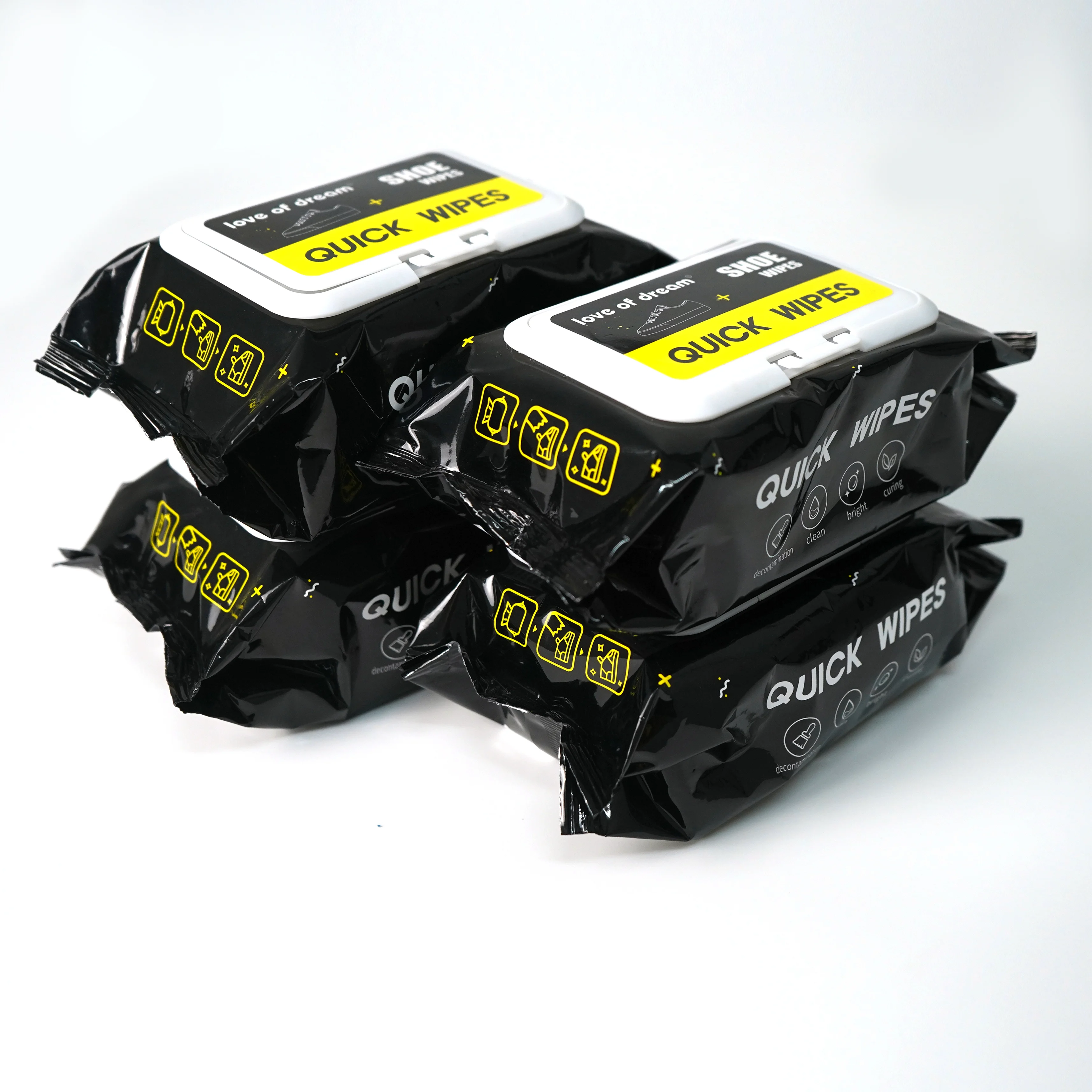 High quality 30pcs spunlace manufacturer drom china quick sneaker cleaning shoe wet wipes