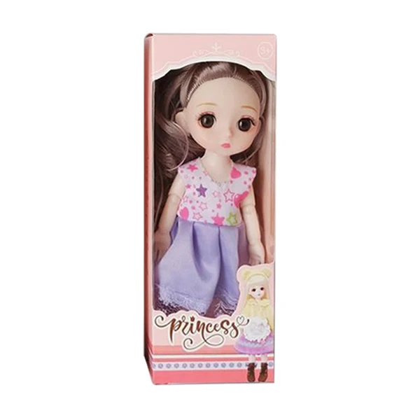 2022 new 16 cm 13 jointed solid body 3D eyes doll different dress optional girl play house safe plastic toys