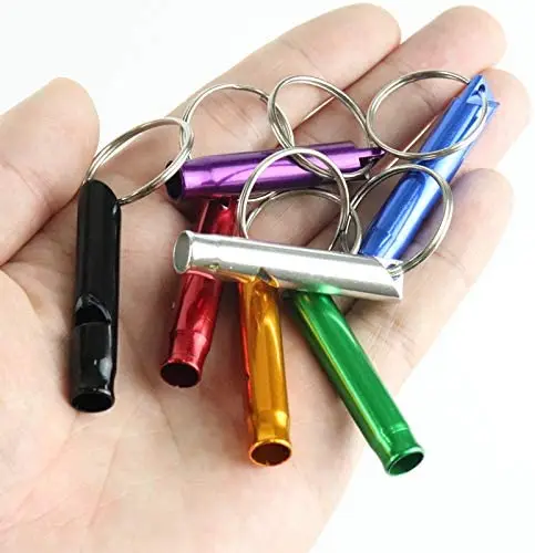 Custom Metal Hiking Outdoor Tools Survival Emergency Self Defense Whistle Keychain