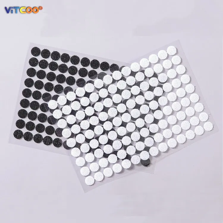 Self Adhesive Glue Dots Hook Loop Tape Coins with Super Sticky Back Double-Sided Tape