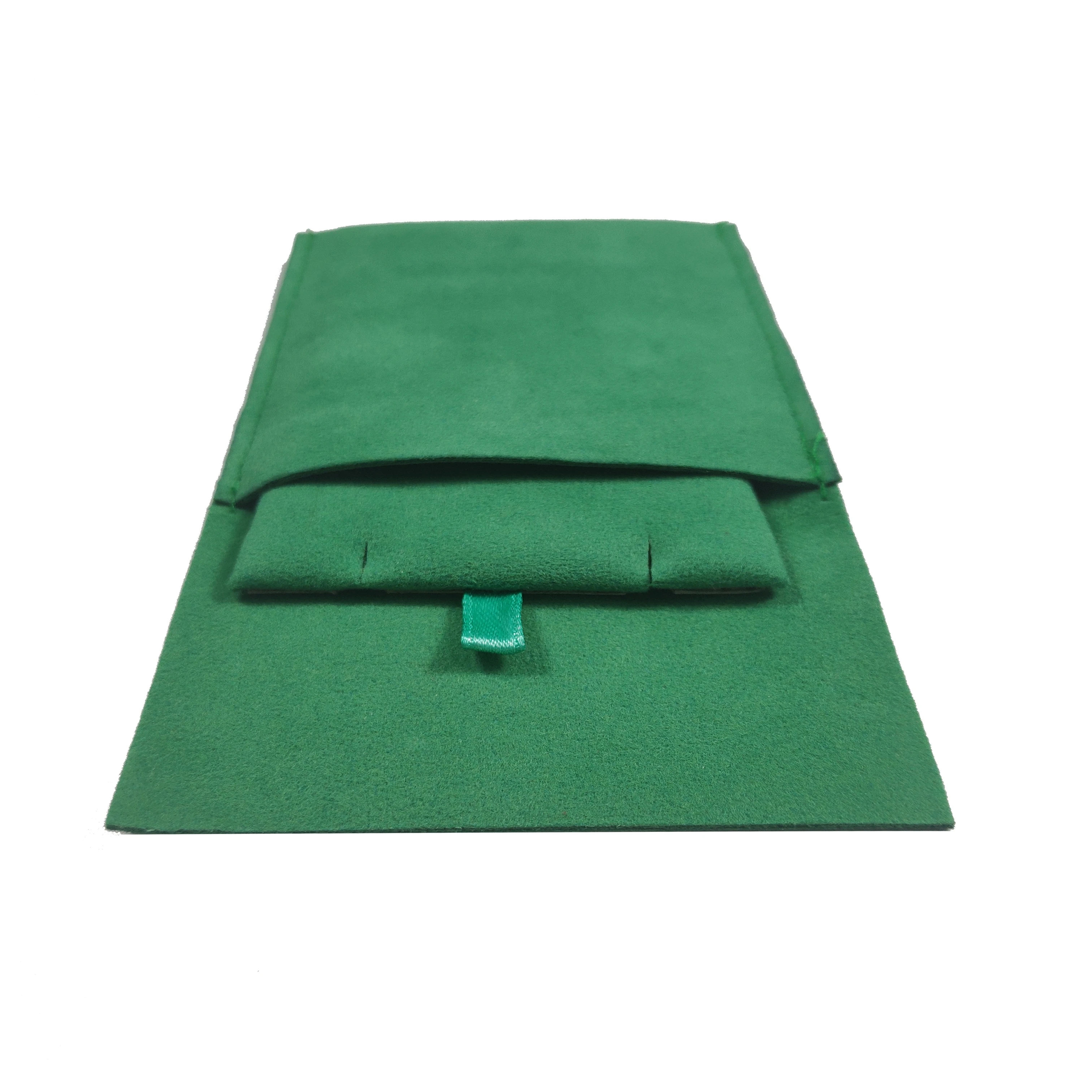 Blue Velvet Luxury Design Cardboard Inside Necklace Holder Custom Logo Hot Stamped Fabric Brand Jewelry Pouch With Divider