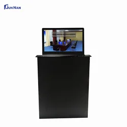 New arrival Motorized  pop up Lcd monitor lift with Microphone for paperless conference system equipment