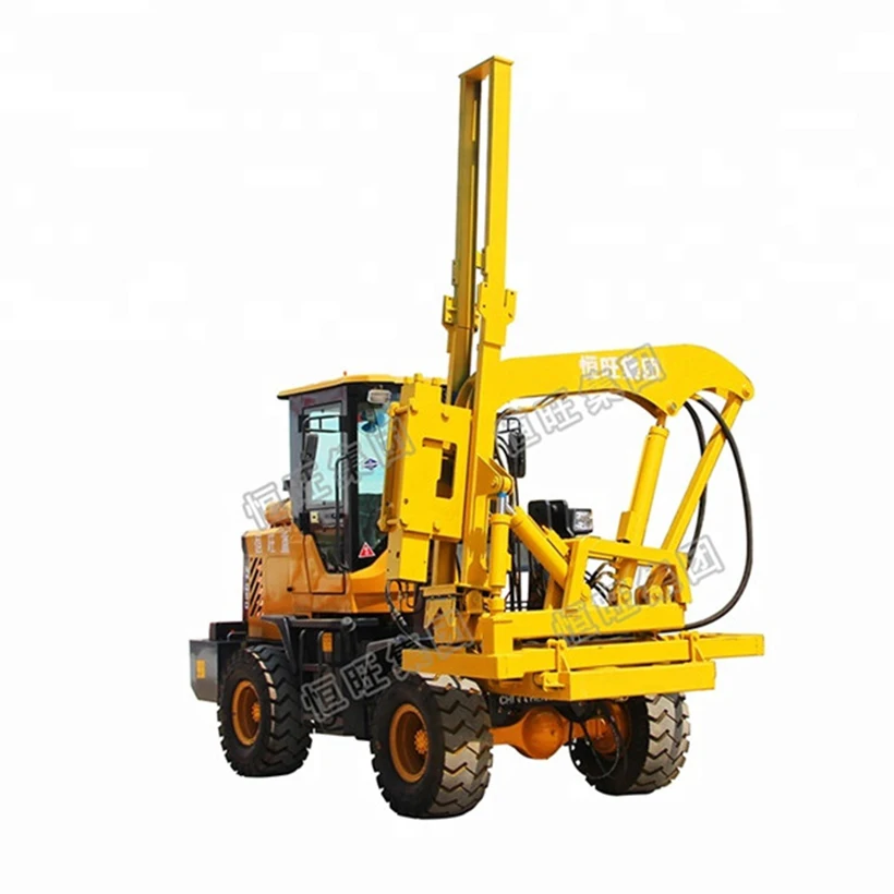 Diesel  highway guardrail post installation safety barrier road fence pile driver machine