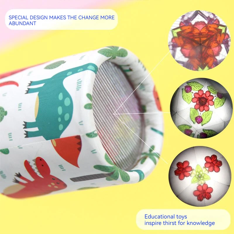 Custom Classic Educational Entertaining Magical Magic Rotating Cartoon Colored World Telescope Classic Kaleidoscope Toy For Gift
