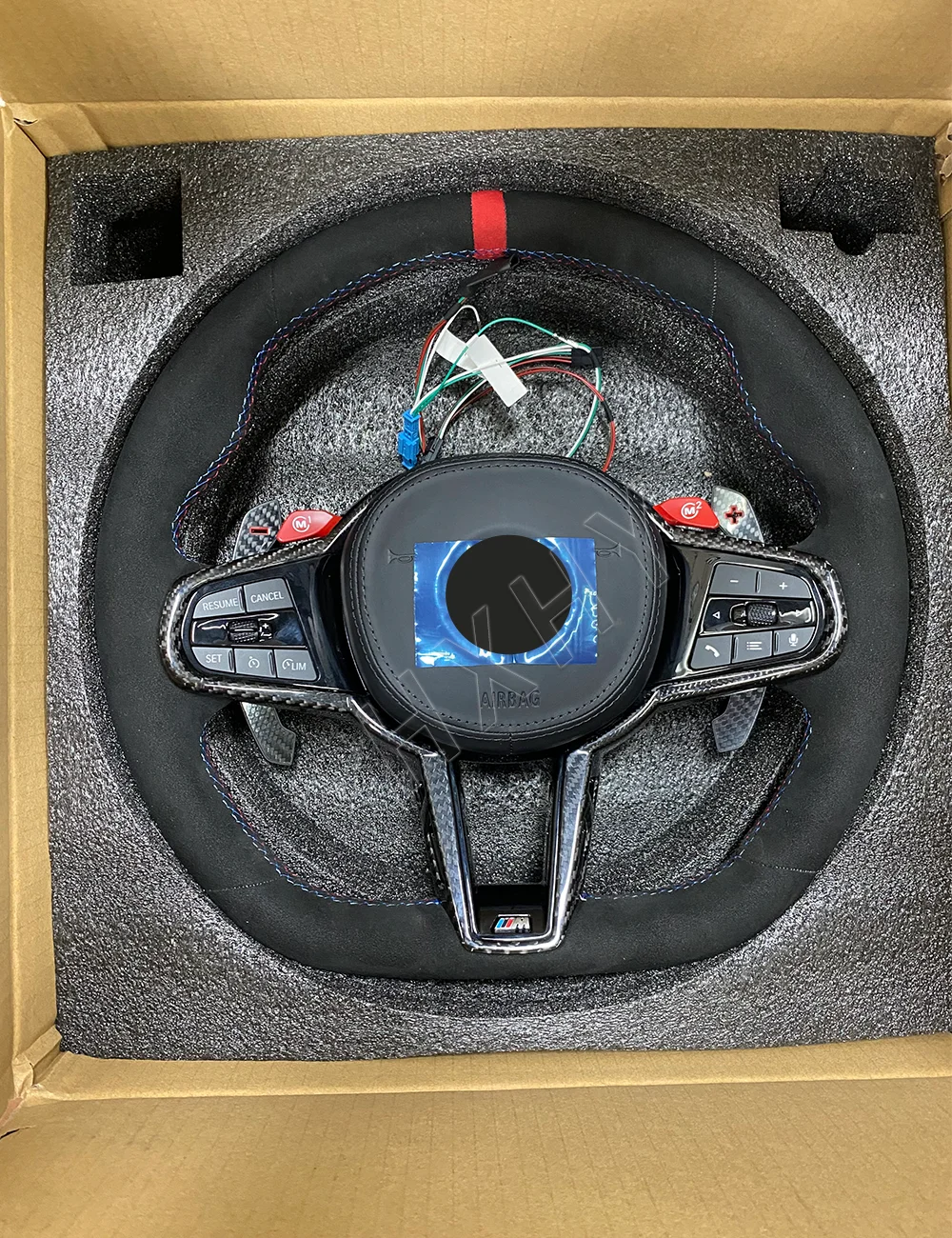 HXHY 2024 Upgrade New CS Track Leather Alcantara Carbon Fiber For BMW 12345678 X 1234567 F Series/G Series M1 M2 Steering Wheel