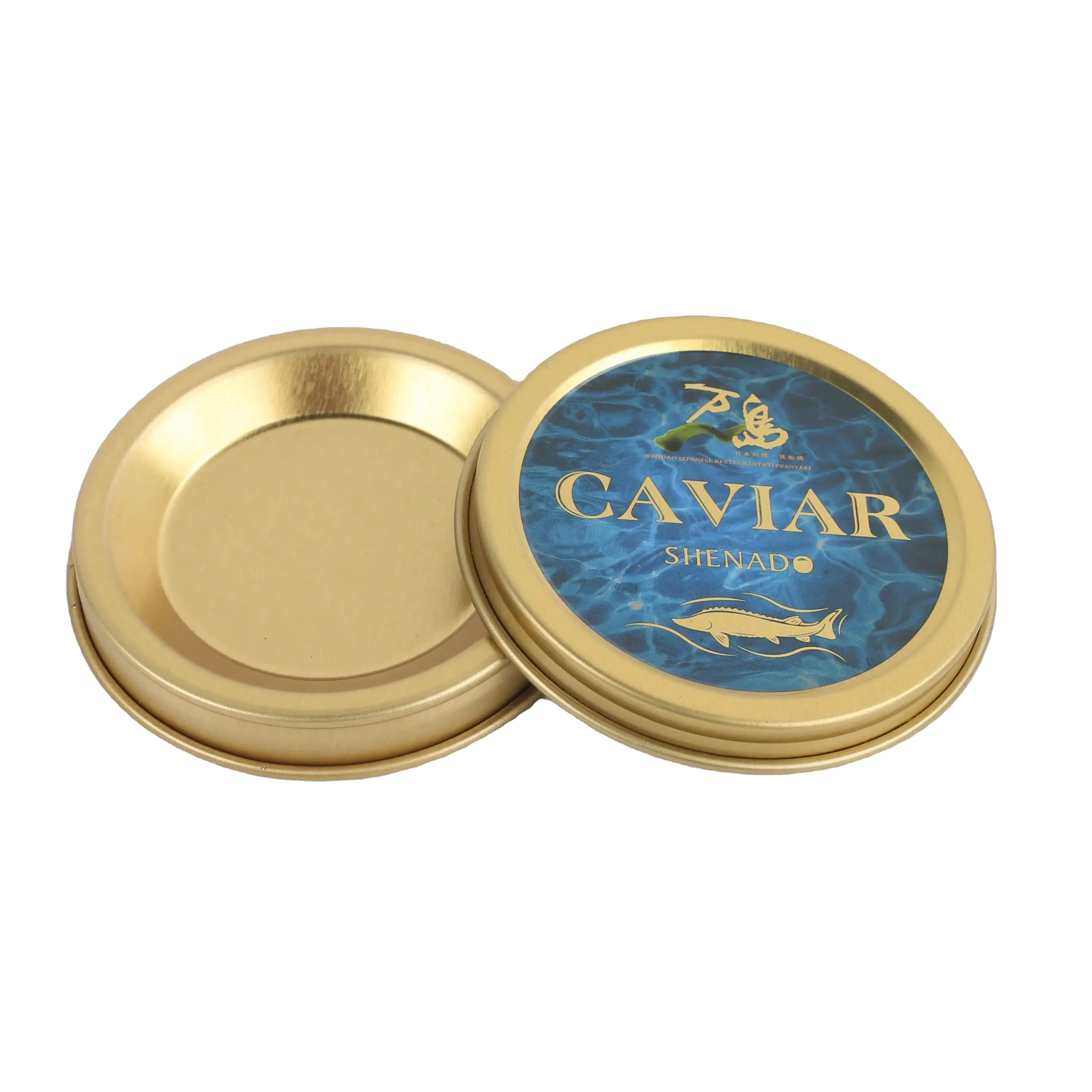 Gold 10g20g30g50g100g125g250g500g food-grade coating Caviar Tin Box for caviar farms Restaurants Distributors Importers
