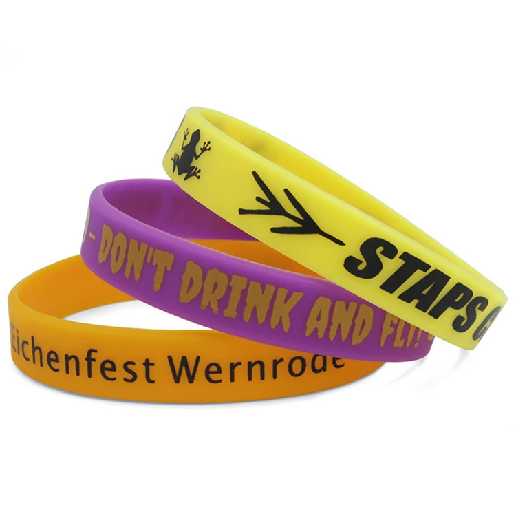 Custom Logo Printed Silicone Wristband Bracelet