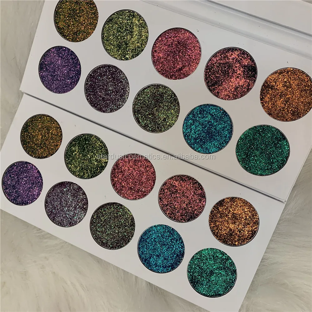 Custom High Pigment Glitter Eyeshadow Manufacturer 10 color multichrome glitter Eyeshadow eyeshadow palette