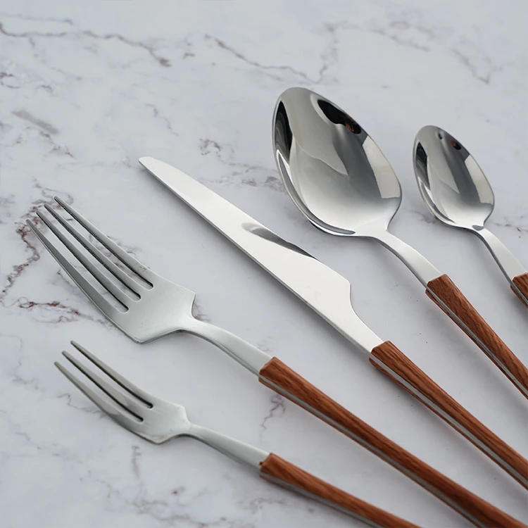 Luxury Canton tower Korea Handle Heavy Cutlery Wedding Event Flatware dinner knife spoon fork set cubiertos bestekset silverware