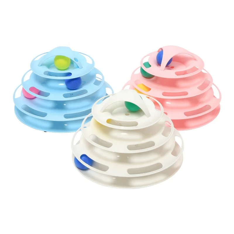 4 Layers Interactive Funny Turntable Crazy Ball Disk Cat Toy for Kitten Cats Pet Products