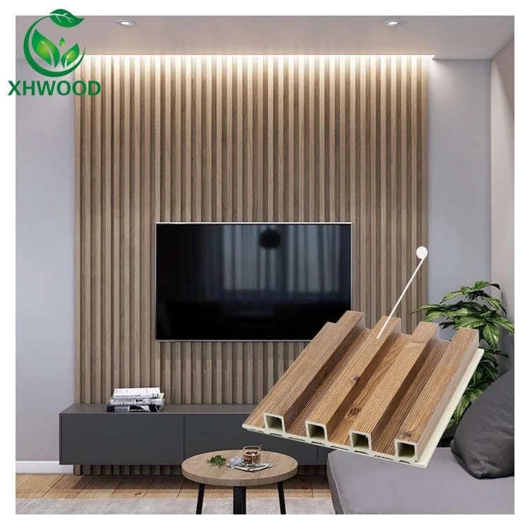 2024 hot selling WPC fluted wall panel light wood grain 168*24mm water proof wall panel