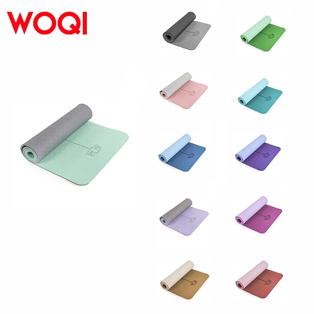 WOQI Custom Pattern Printed TPE Yoga Mat High Quality Non-Slip Travel Exercise Mat Washable Organic Design