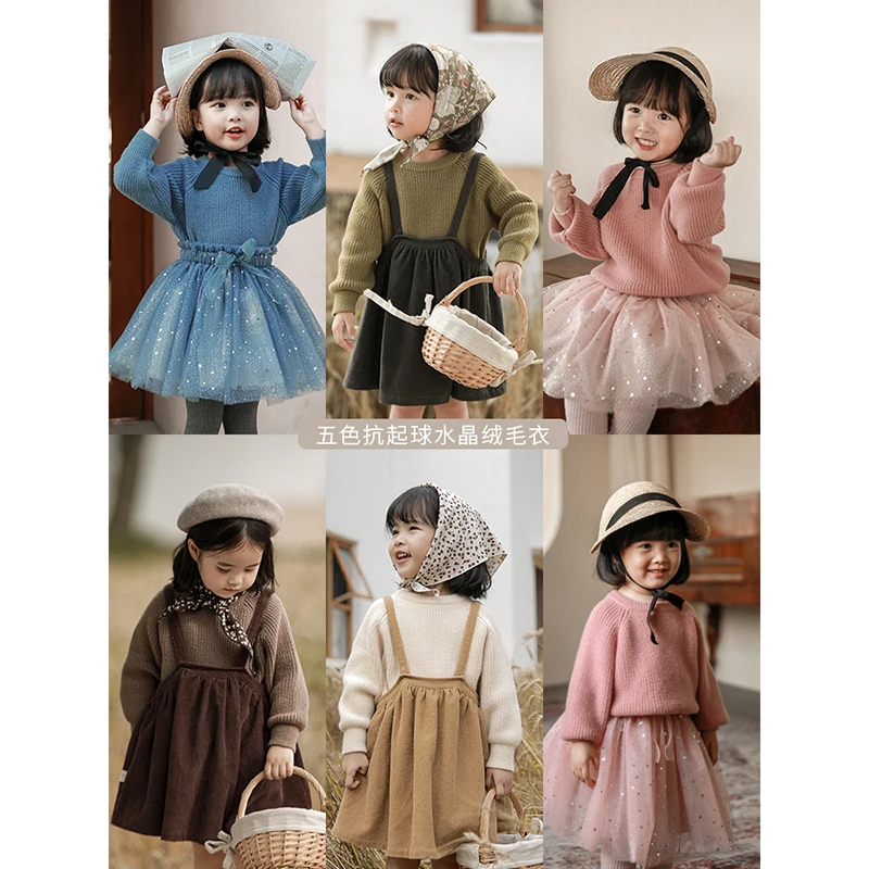 YOEHYAUL Boutique High Quality Autumn Spring Baby Infant Toddler Pullover Knit Clothes Kids Solid Color Sweater