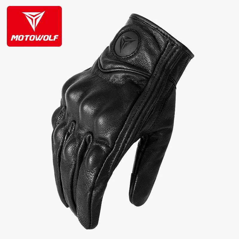 Premium Durable Abrasive Touchscreen Breathable Sheep Leather Riding Driving Motorcycle Gloves