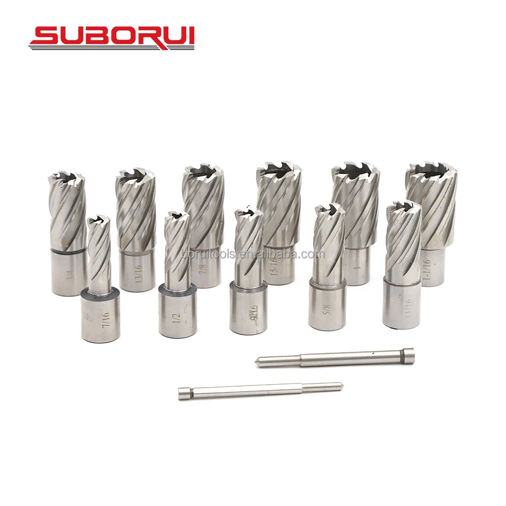 SUBORUI HSS TCT Slugger Magnetic Drill Bit Broach Cutter Annular Cutter Set for Magnetic Base Drill Machine Accurate Cutting