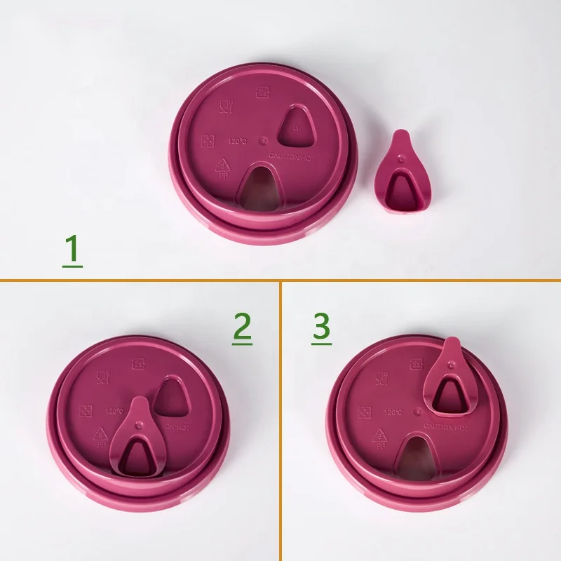 90mm diameter plastic PP cup lid with stopper plug