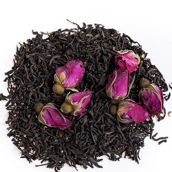 2021 new Chinese herbal loose flavored black tea rose bud black tea tea bags with private label