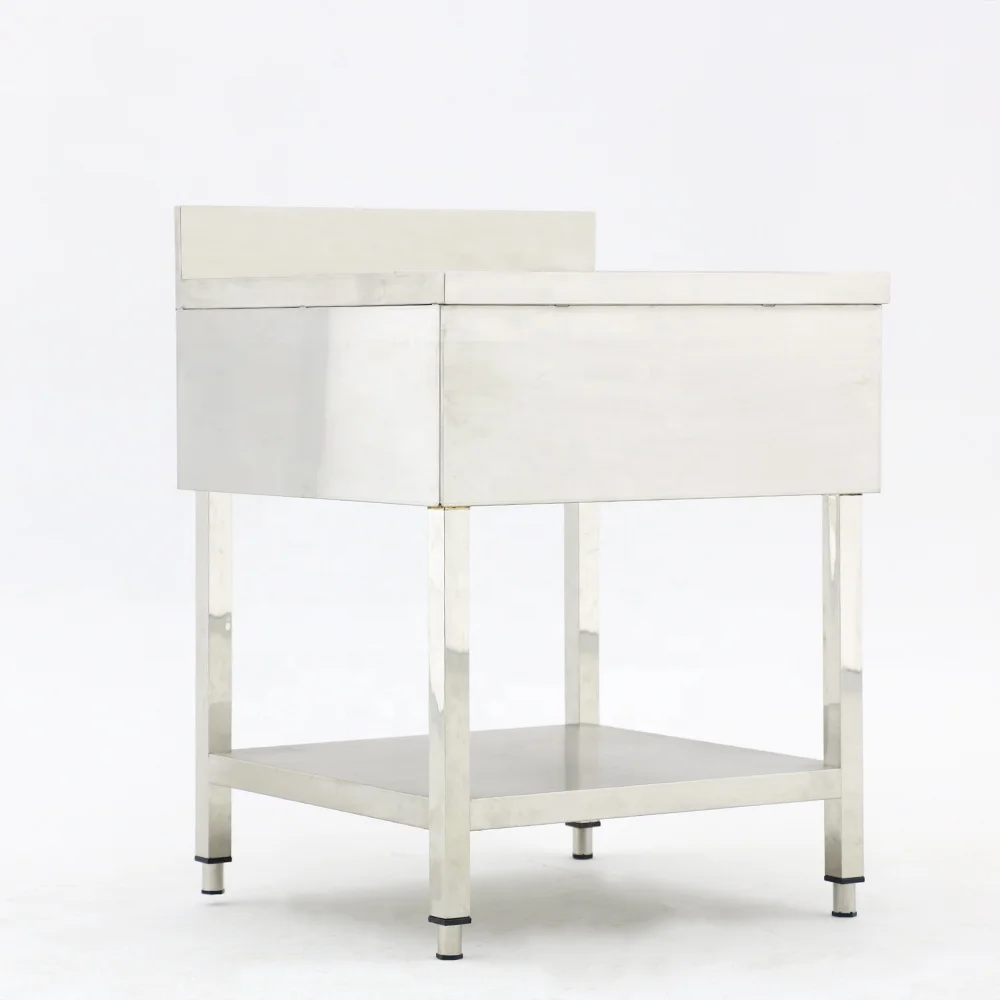 Utility Sink Freestanding Stainless Steel Single Bowl Laundry Sink for Kitchen and Bathroom Farmhouse Style Portable Sink