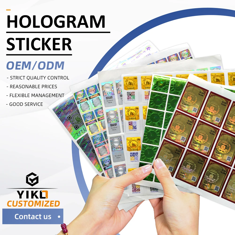 Custom Tamper Evident Pattern Hologram Labels Anti Counterfeiting Genuine Secure VOID Printing Security Seal Hologram Stickers