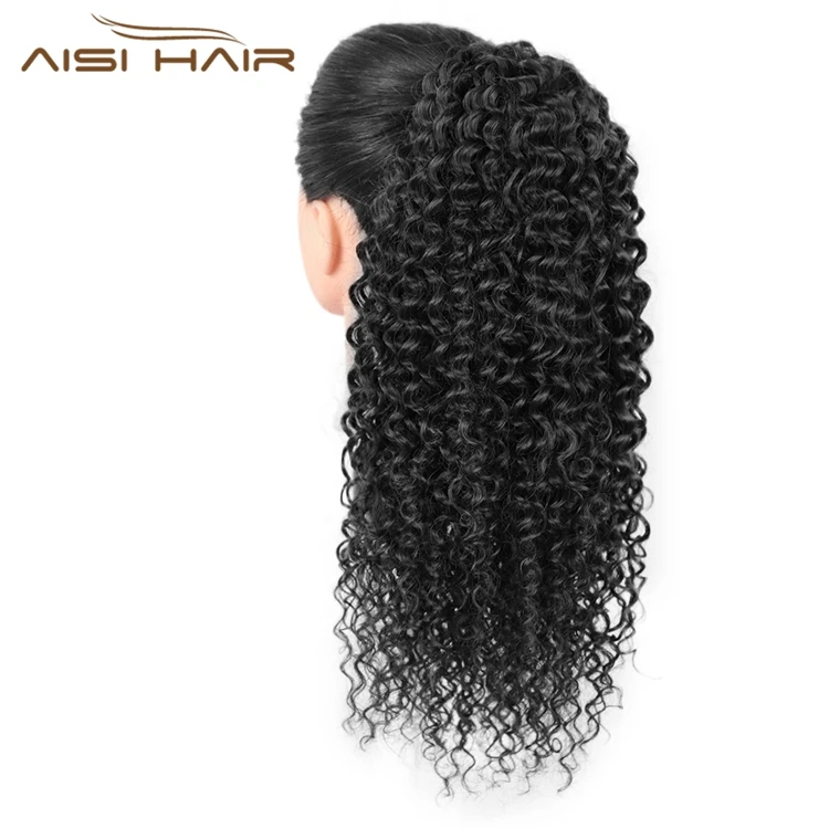  Aisi Hair высокое качество низкая цена термостойкий синтетический волоконный волос афро кудрявый шиньон для женщин