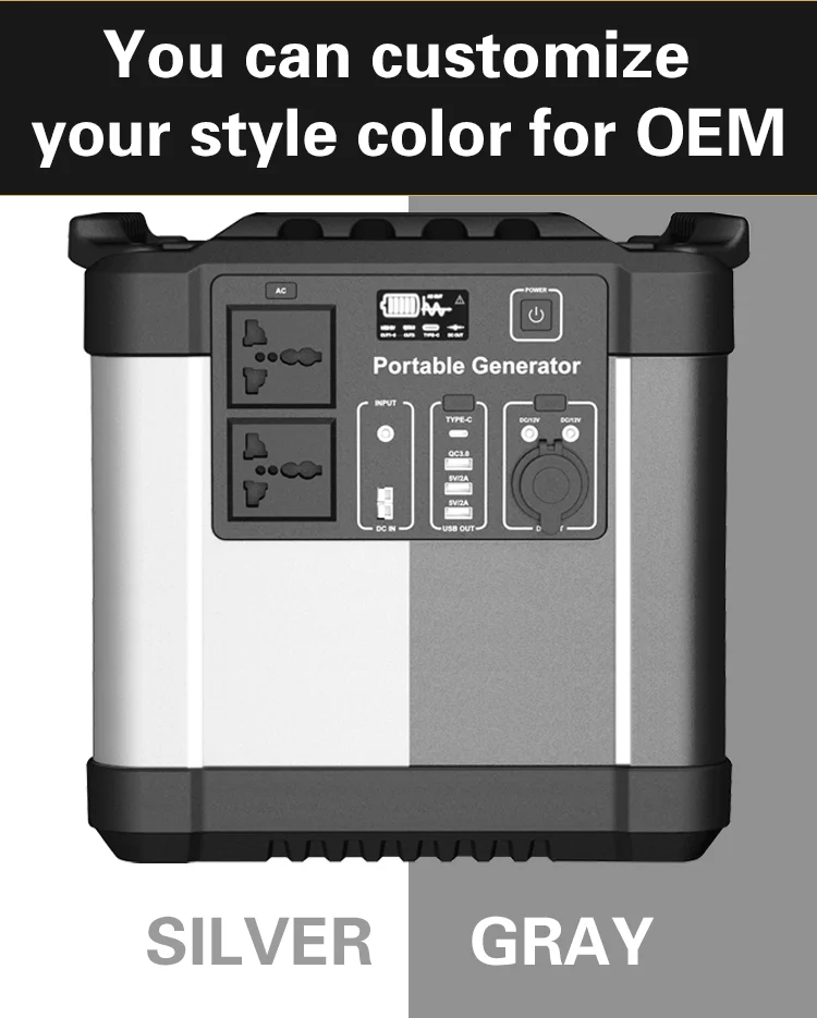 No gasoline No noise Campers RVs LiFePO4 lithium generator Portable 2000W 220V Solar Generator