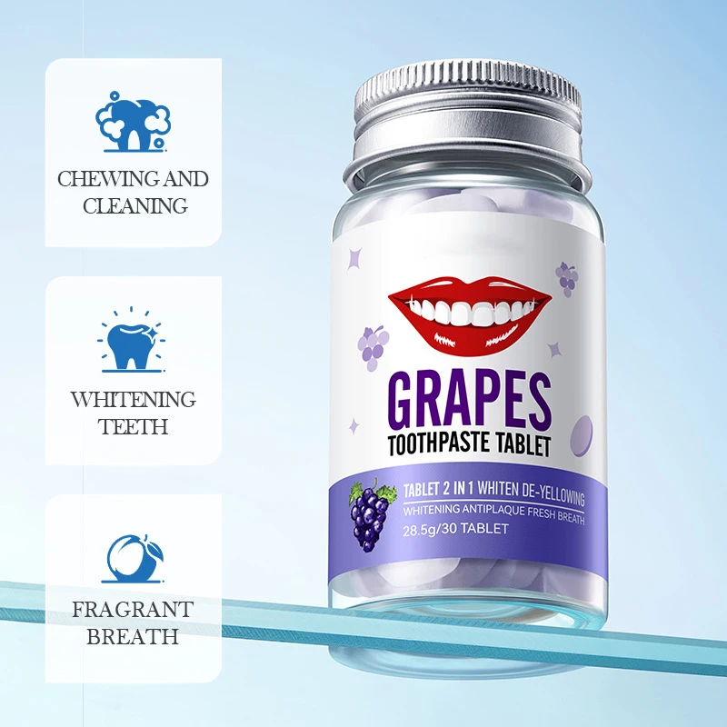 Environmentally Mint Flavor Chewable Toothpaste Tablets Teeth Whitening Solid Toothpaste