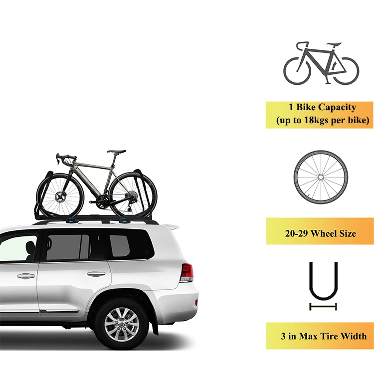4x4 Universal Aluminium 1 bicycle folding  Car Rack Roof For Cargo Carrier  Bike Rack  for suv car sedan caravan
